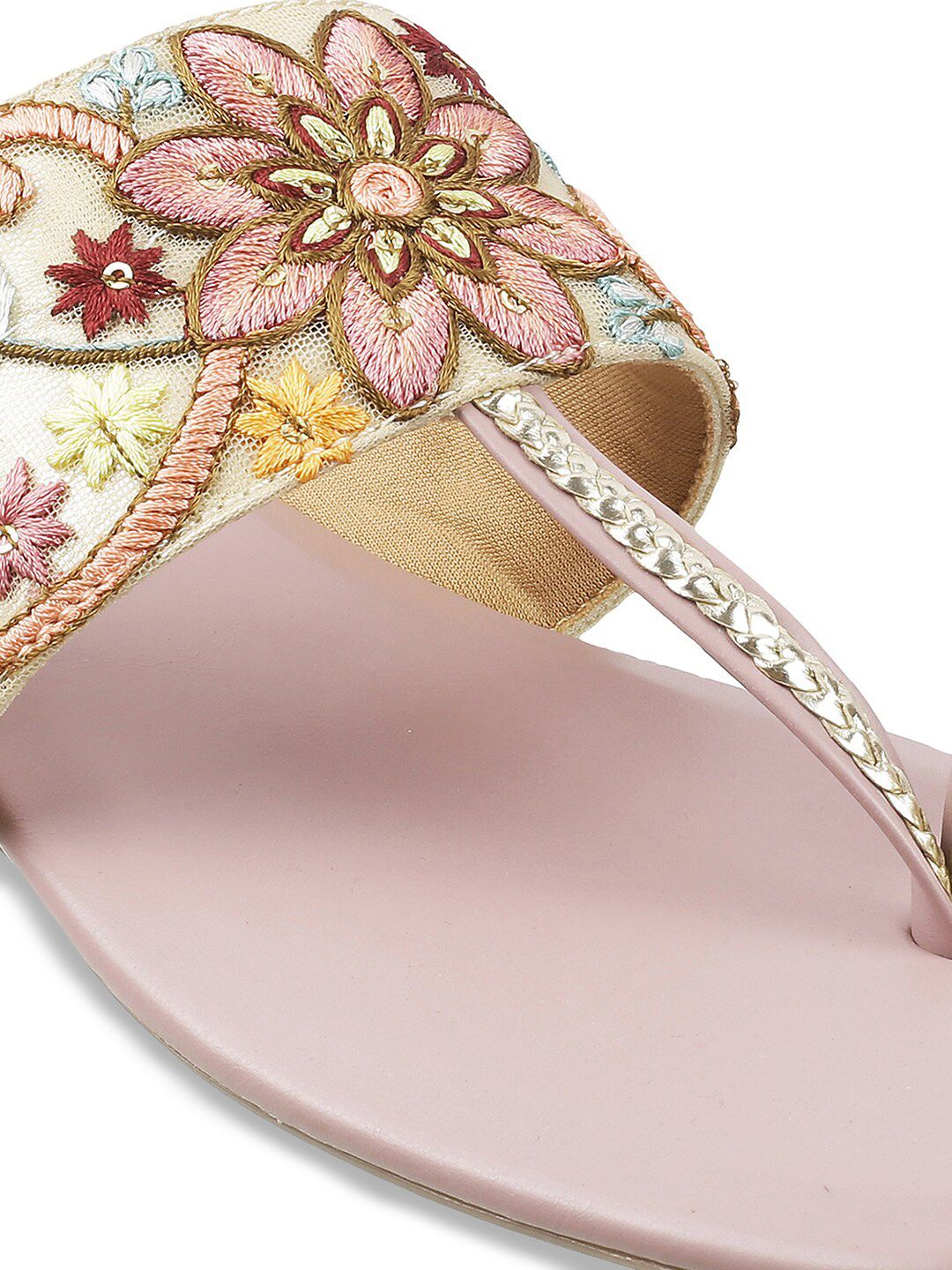 Metro Women Pink Embellished One Toe Flats