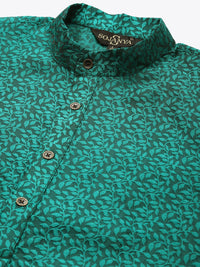 SOJANYA Men Green Ethnic Motifs  Jacquard Kurta