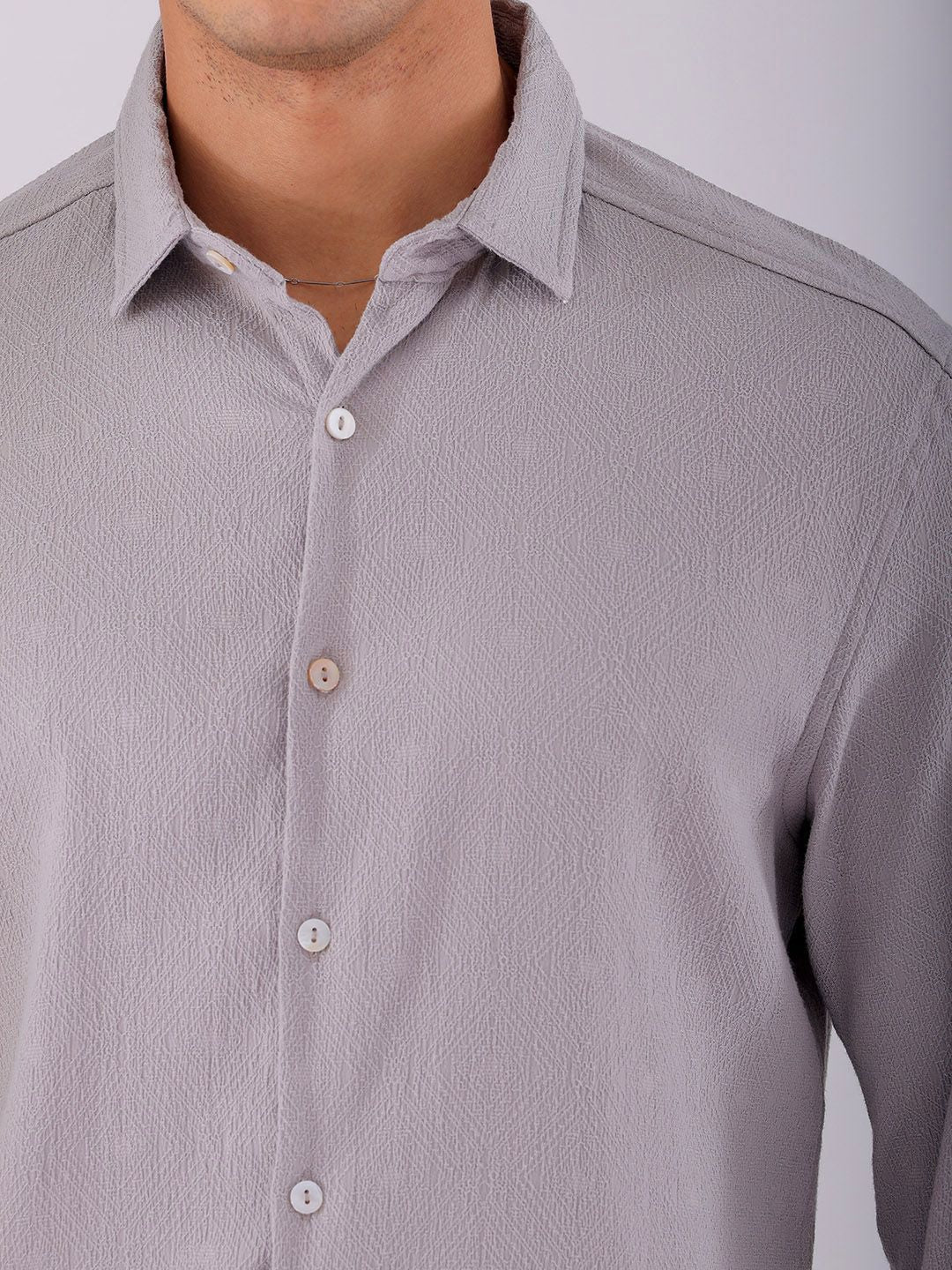 The Indian Garage Co Men Slim Fit Textured Jacquard Resortwear Shirt