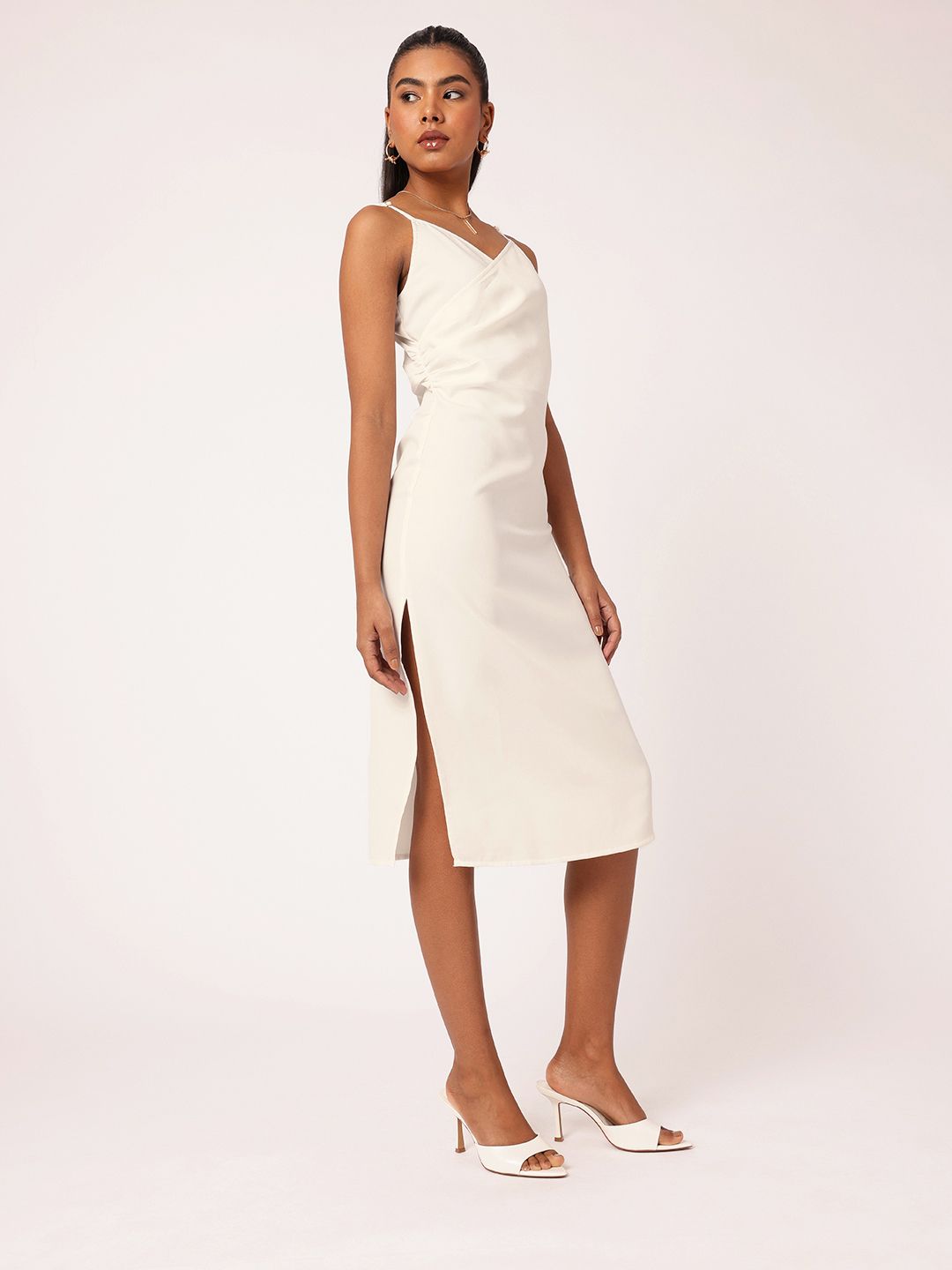 DressBerry Chic High Slit Glamour Shoulder Straps Sheath Dress