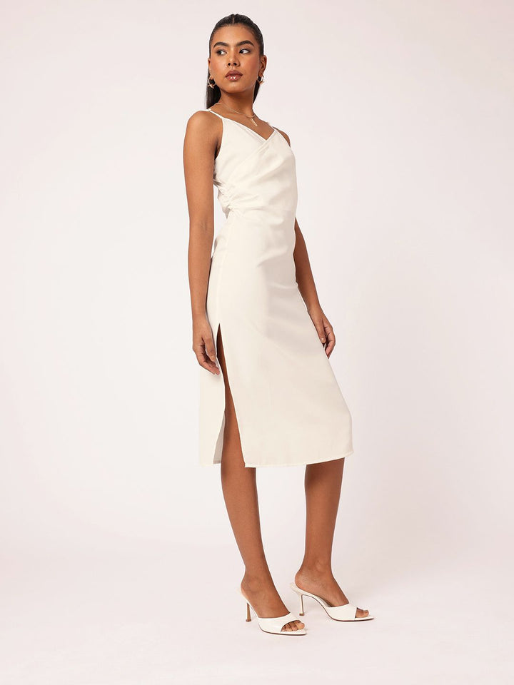 DressBerry Chic High Slit Glamour Shoulder Straps Sheath Dress