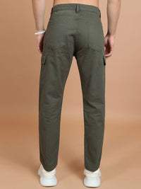 HIGHLANDER Men Tapered Fit Pure Cotton Cargo Trousers