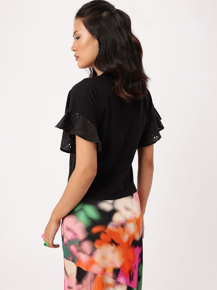 DressBerry Schiffli Show Extended Sleeve Top