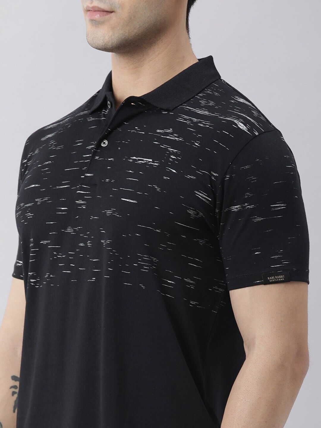 RARE RABBIT Men Rings-4 Slim Fit Solid Polo Collar T-Shirt