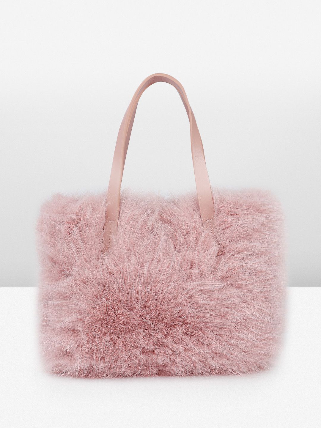 DressBerry Structured Handheld Bag With Fur