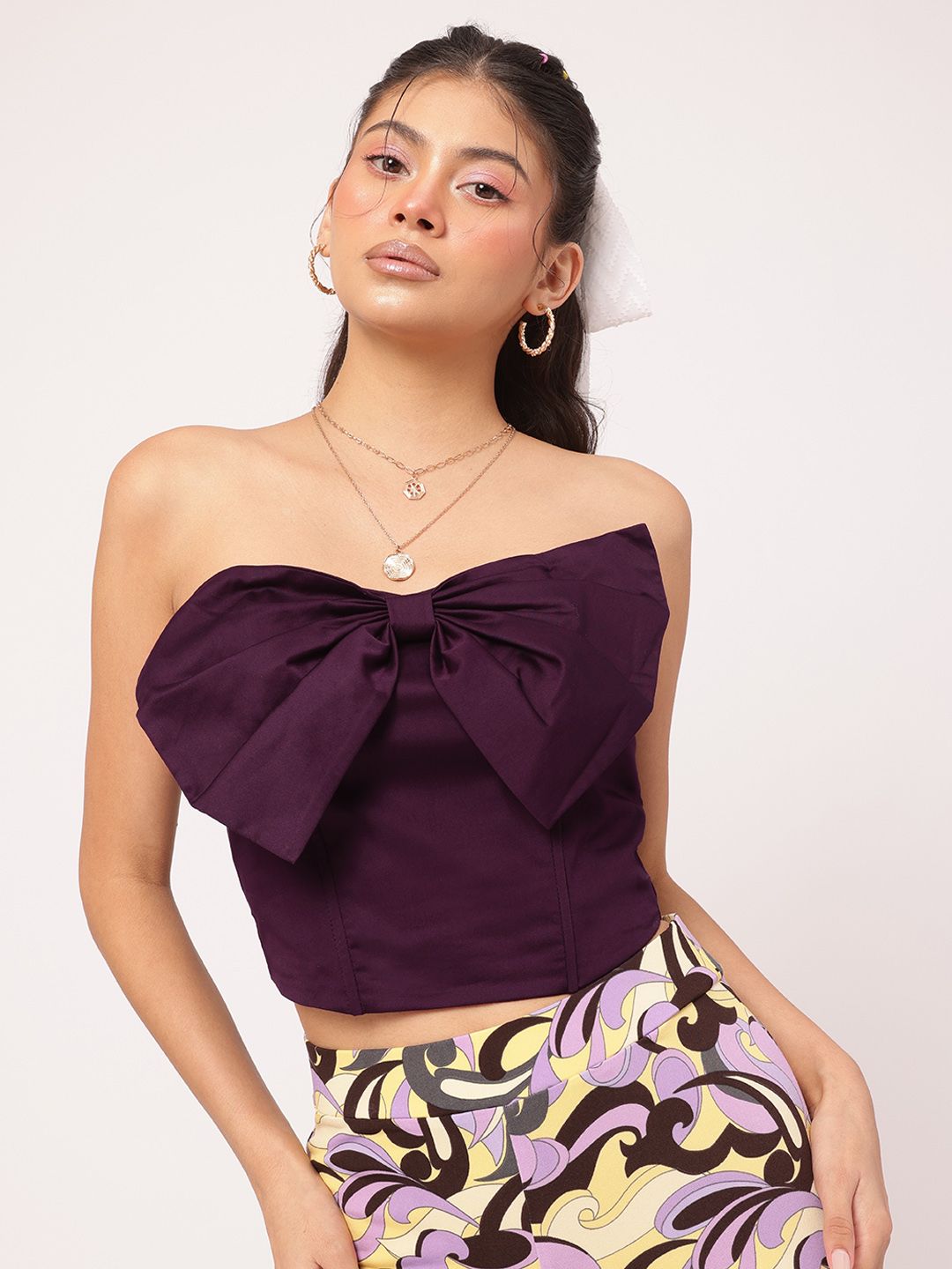 DressBerry Corset Craze Bow Detail Crop Top