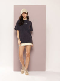 DILLINGER Women's Acid Washed Oversized Printed Tshirt