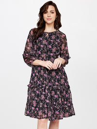 AND Black & Pink Floral Dress