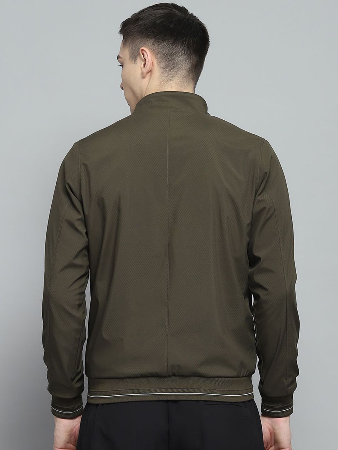 Monte Carlo Men Mock Collar Solid Casual Lightweight Bomber Jacket