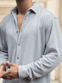 Powerlook Men Spread Collar Textured Regular Fit Casual Shirt