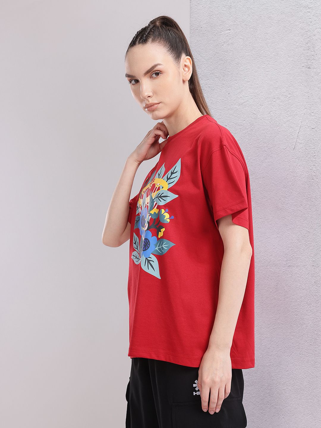 HRX by Hrithik Roshan Women Printed Relaxed Fit T-shirt