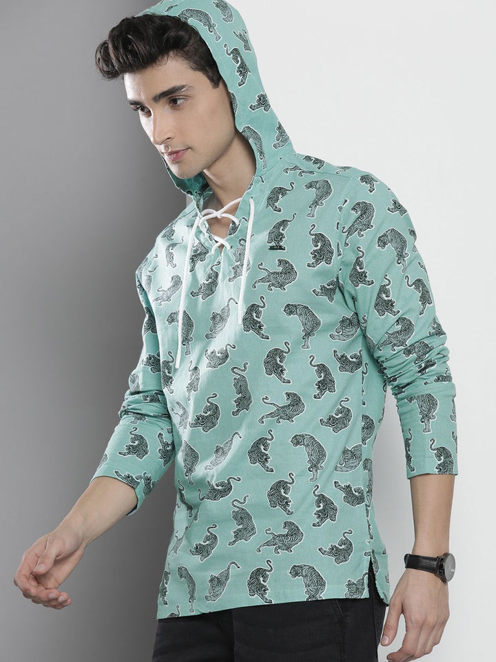 The Indian Garage Co Men Sea Green Printed T-shirt