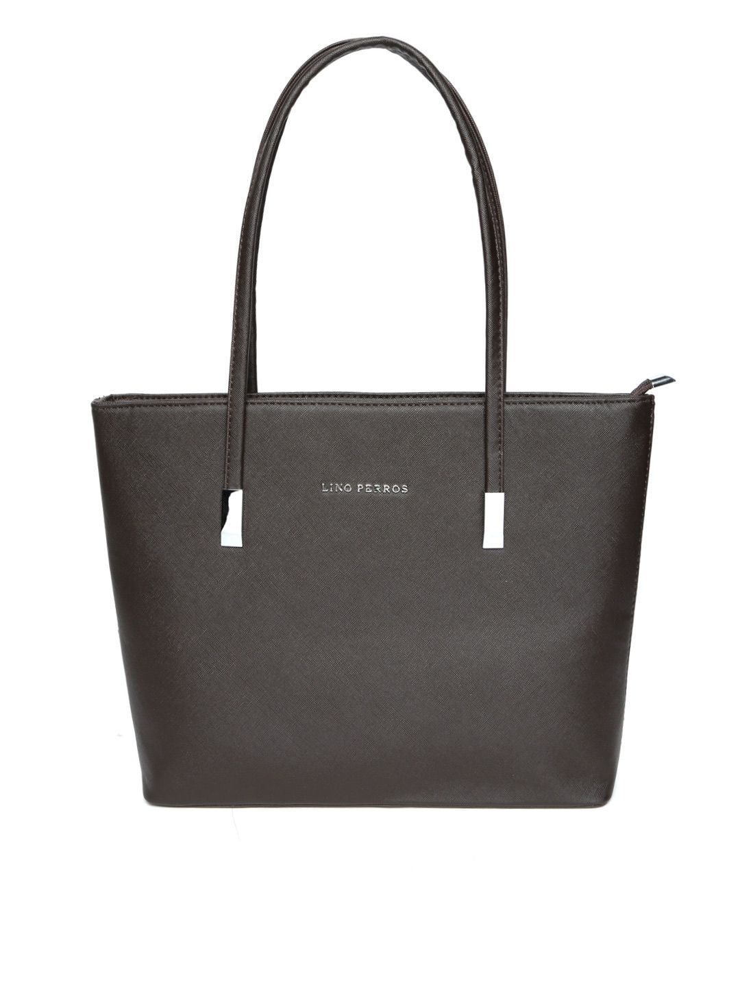 Lino Perros Coffee Brown Solid Laptop Bag