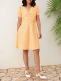 DressBerry Sunny Chic Bloom Printed Gathered A-Line Dress