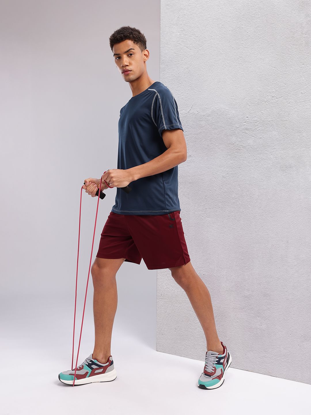 HRX by Hrithik Roshan Men Mid-Rise Brand Logo Detail Rapid-Dry Training Shorts