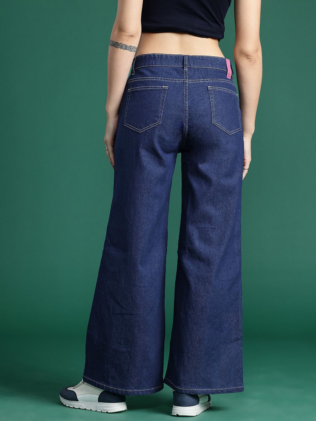 DressBerry Women Wide Leg Printed Stretchable Jeans
