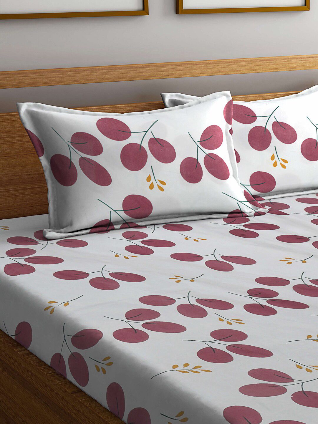 KLOTTHE Kapas Bunga 300 TC Dilengkapi Cadar Double Halus dengan 2 Sarung Bantal-250 x 225 cm