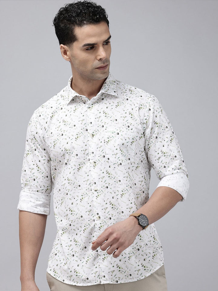 Park Avenue Slim Fit Opaque Floral Printed Pure Cotton Casual Shirt