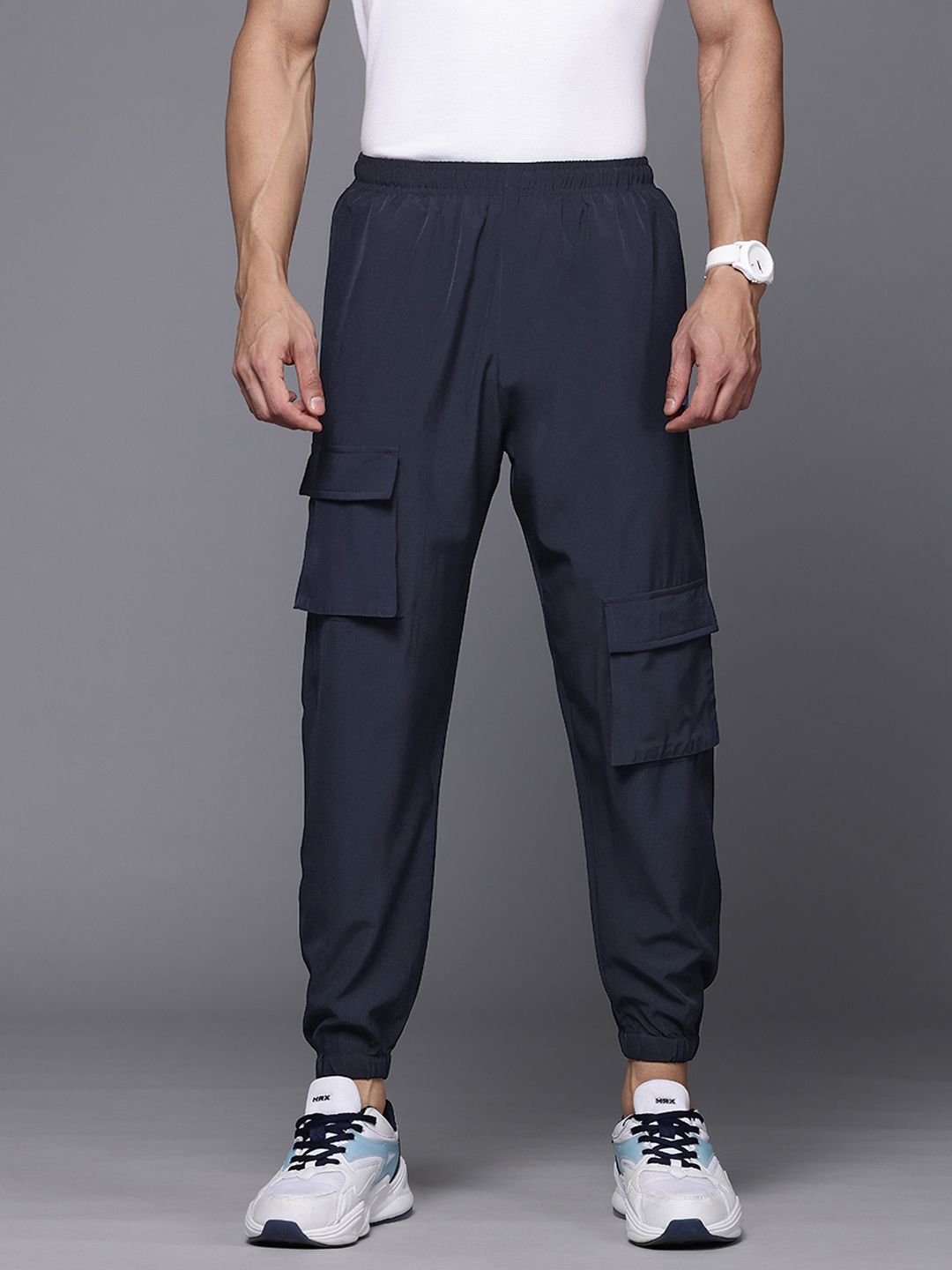 HRX by Hrithik Roshan Men Mid-Rise Cargo Style Lifestyle Joggers