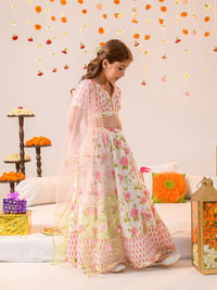 pspeaches Girls Printed Ready to Wear Lehenga & Blouse With Dupatta