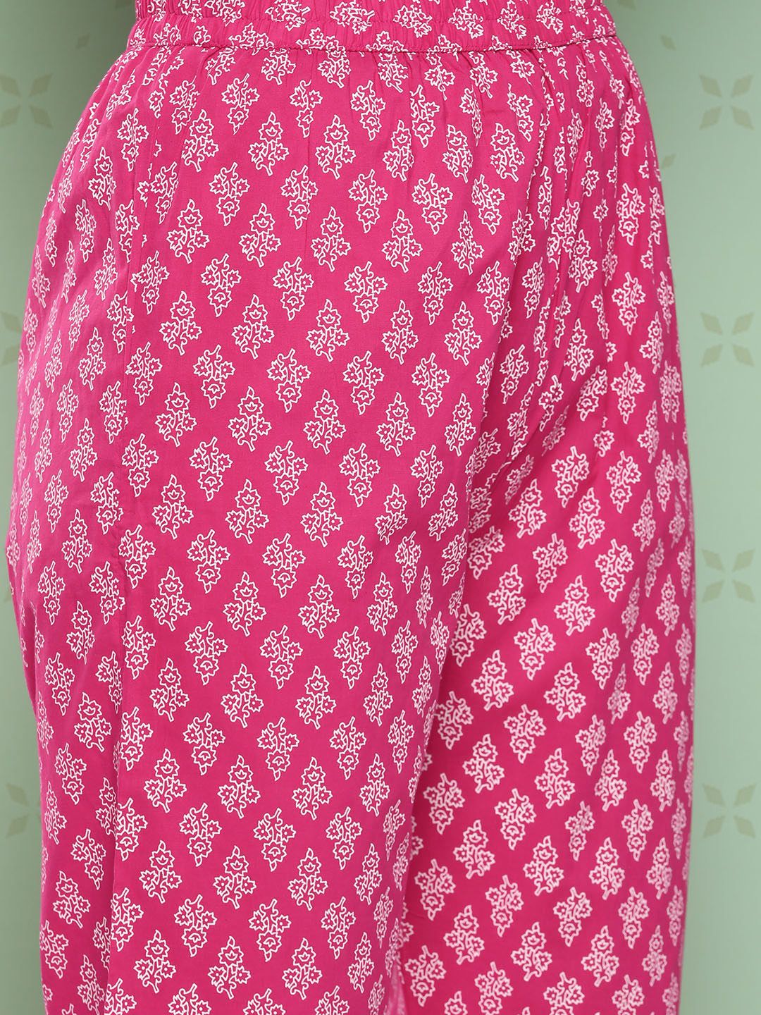 KALINI Women Ethnic Motifs Printed Empire Gotta Patti Kurta with Trousers & With Dupatta