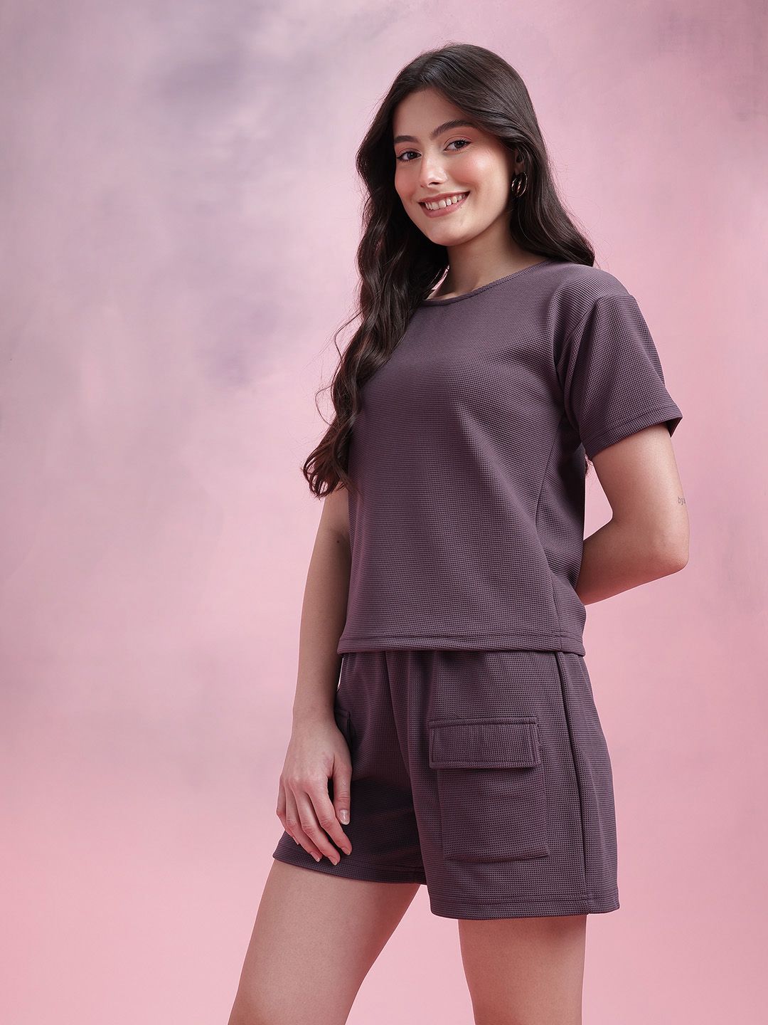 DressBerry Waffle Knit Textured Co-Ord Set