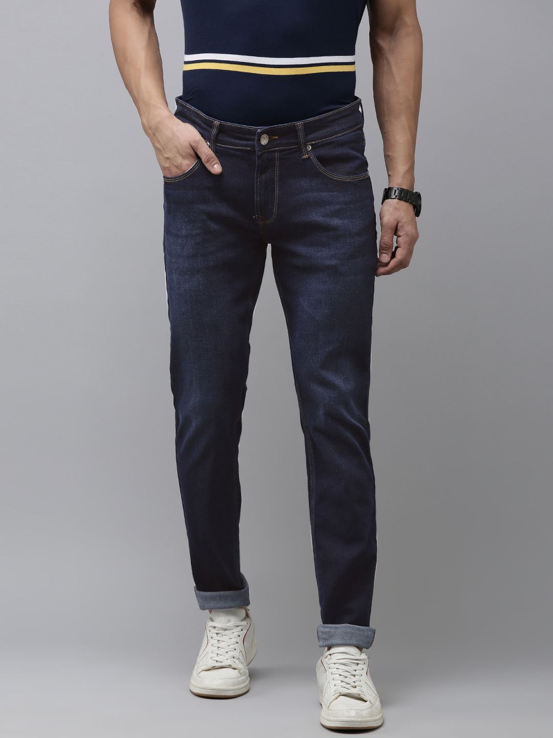 SPYKAR Men Skinny Fit Low-Rise Light Fade Stretchable Jeans