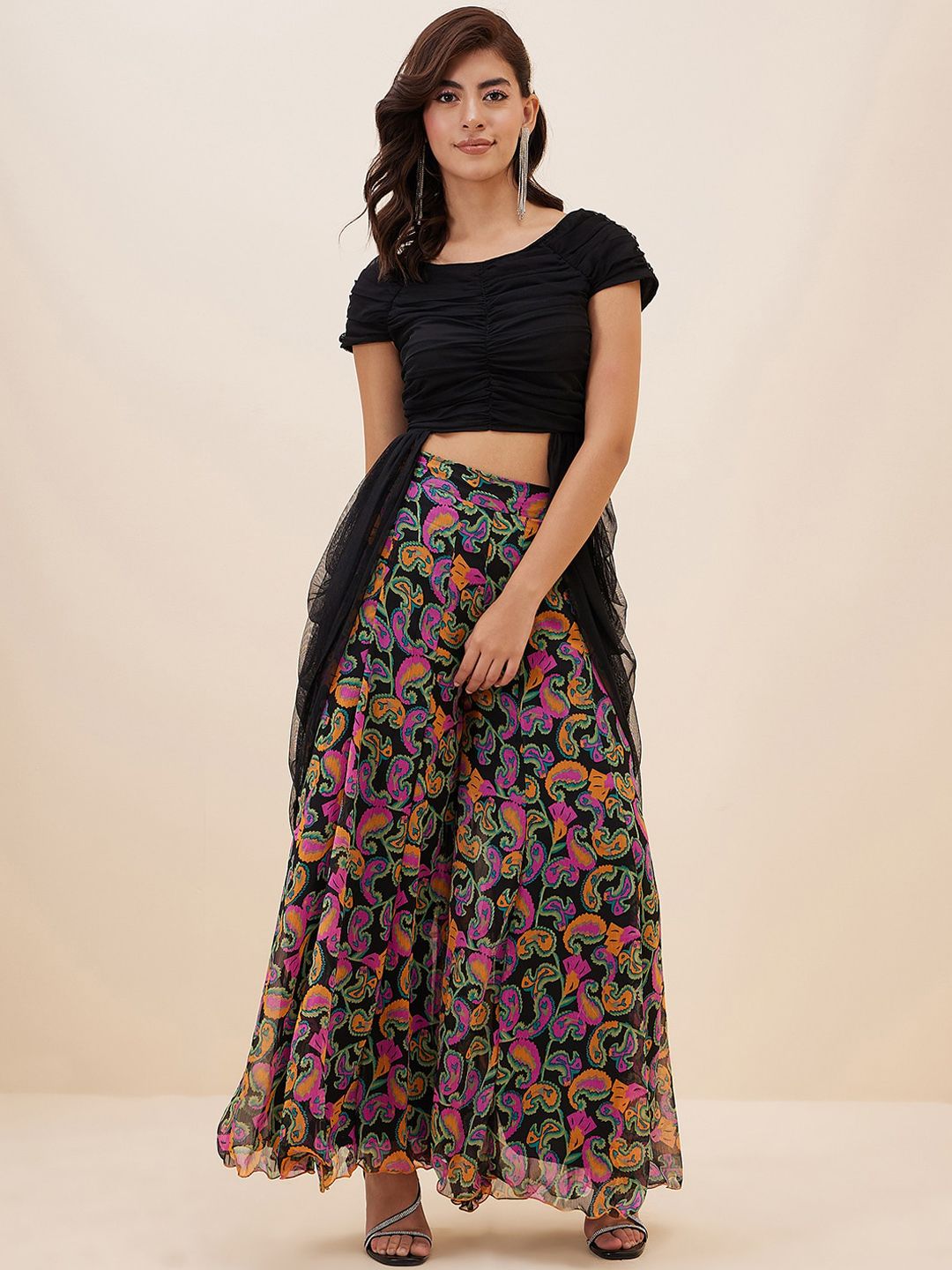 Antheaa Ruched Top With Palazzos