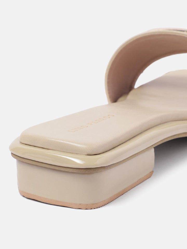 Lino Perros Metallic Detail Open Toe Flats