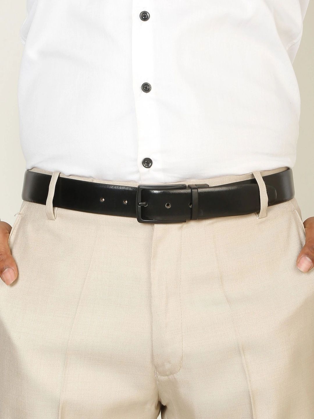Teakwood Leathers Men Leather Reversible Formal Belt