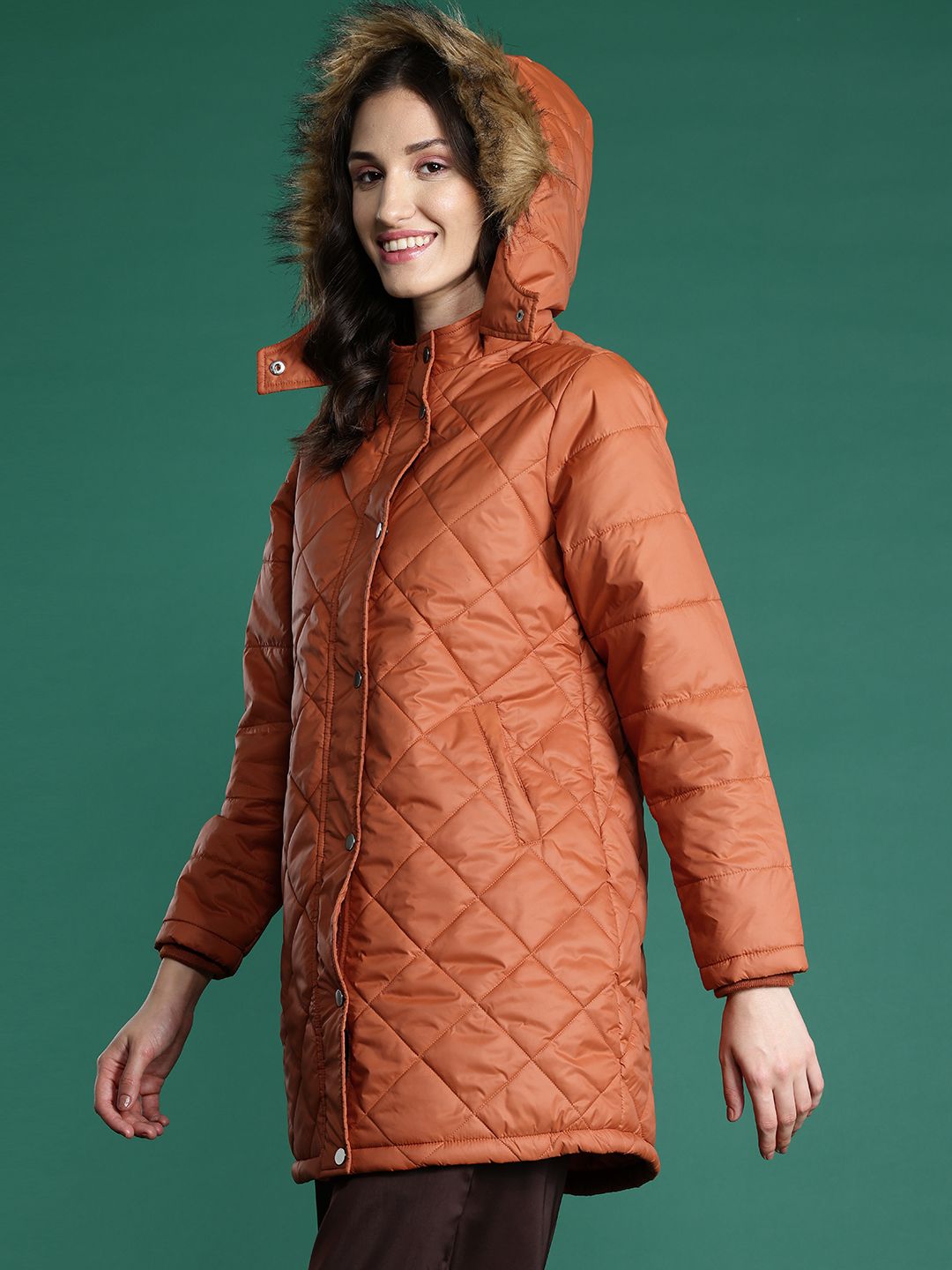 DressBerry Women Longline Quilted Jacket