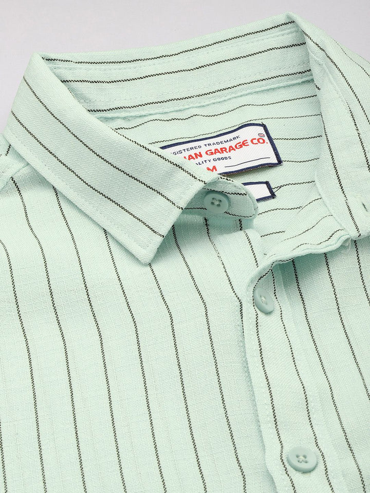 The Indian Garage Co Slim Fit Opaque Striped Casual Shirt