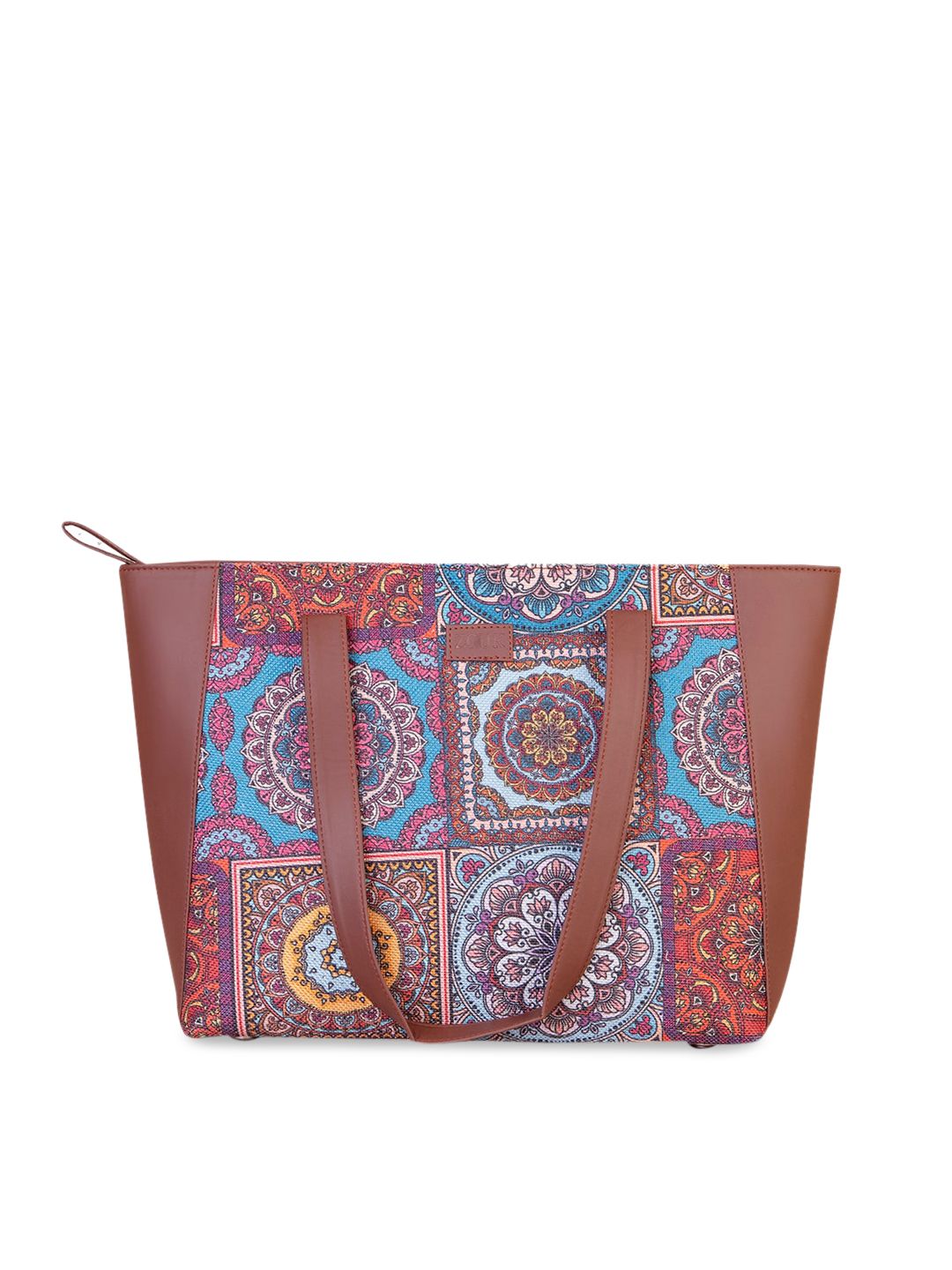 ZOUK Multicoloured Ethnic Motifs Mandala Printed Structured Tote Bag