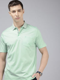 Park Avenue Geometric Printed Polo Collar Pure Cotton Slim Fit T-shirt