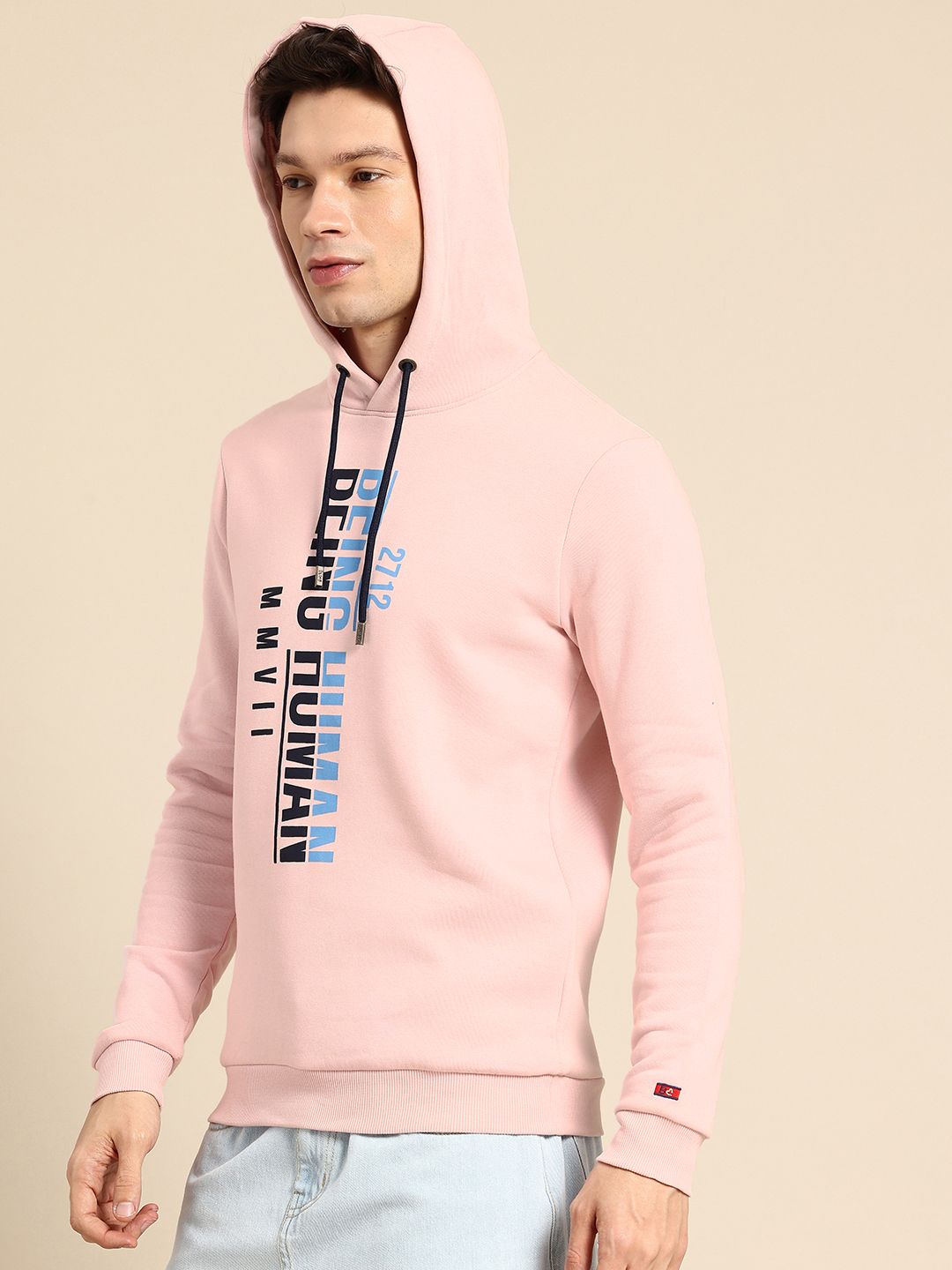 Being Human Brand Logo Printed Hooded Sweatshirt
