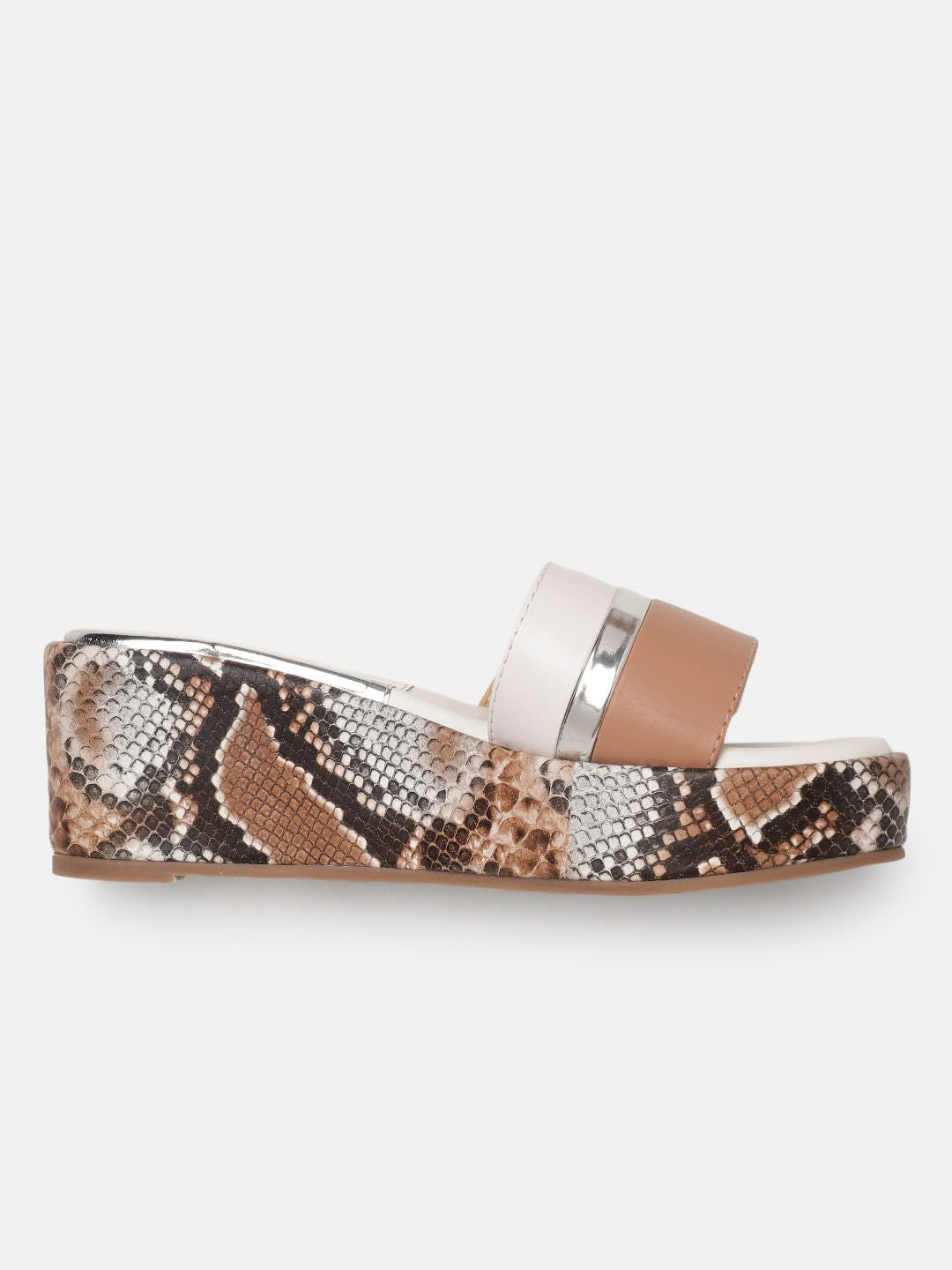 DressBerry Snake Skin Print Platform Sandals