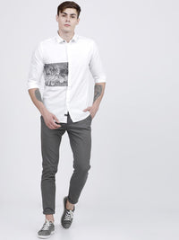 The Indian Garage Co Men Grey Slim Fit Chinos Trousers