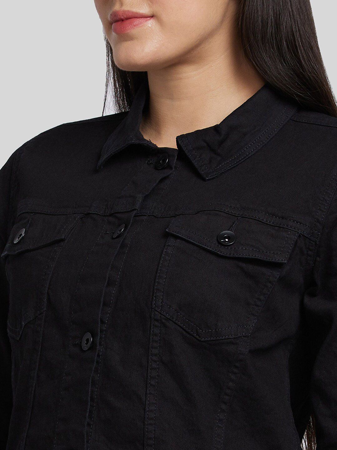SPYKAR Women Washed Crop Denim Jacket