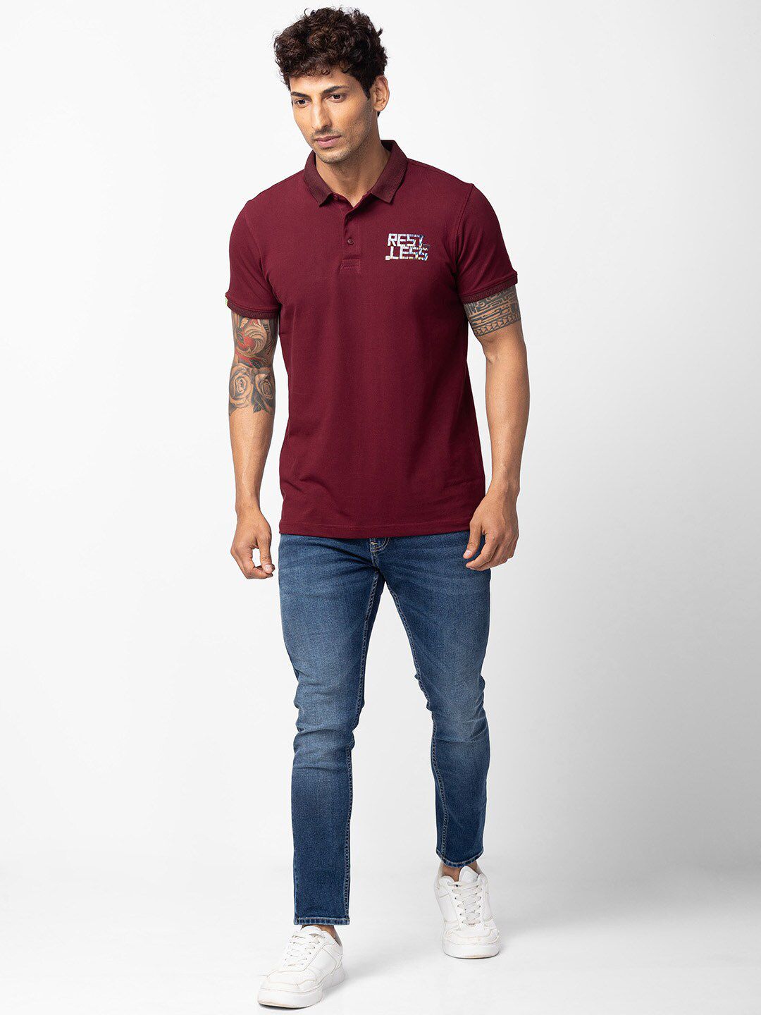 SPYKAR Men Polo Collar Slim Fit Cotton T-shirt