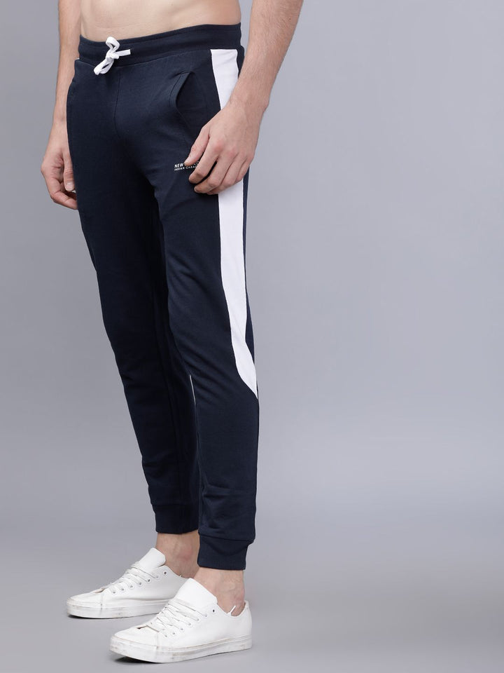 The Indian Garage Co Men Navy Blue Solid Slim-Fit Joggers