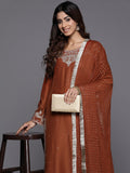 Varanga Ethnic Motifs Zari Embroidered Kurta with Trousers & Dupatta