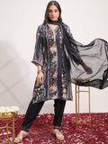 Vishudh Blue Floral Printed Regular Thread Work Kurta with Trousers & Dupatta
