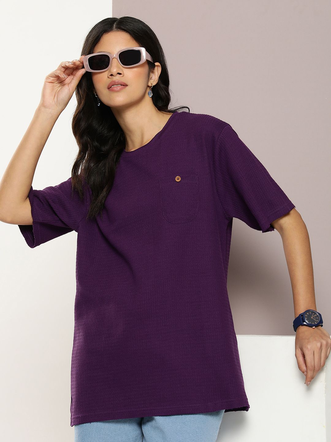 DILLINGER Women Pure Cotton  Oversized T-shirt