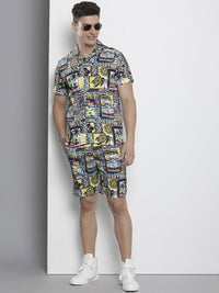 The Indian Garage Co Men Tropical Printed Short with Shirt