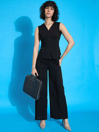 SASSAFRAS worklyf Women Straight Fit High-Rise Trousers