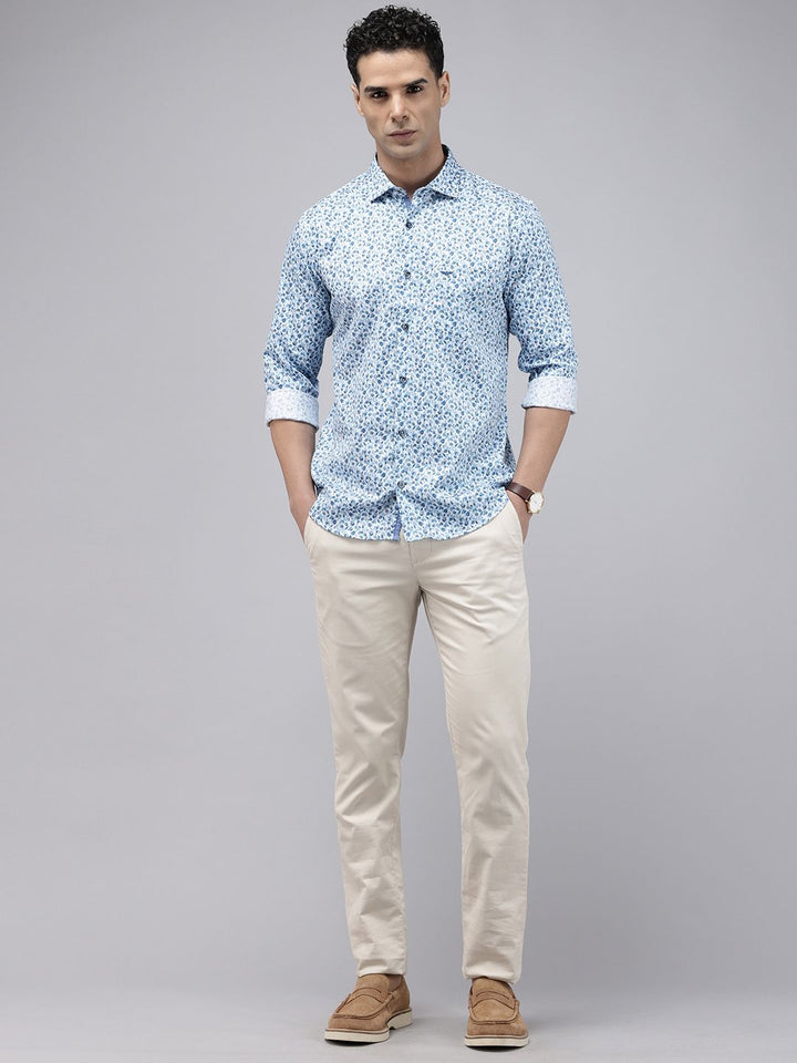 Park Avenue Slim Fit Opaque Floral Printed Pure Cotton Casual Shirt