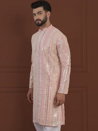 SOJANYA LUXE Kurta Georgette Tulen Berhias Berjalur