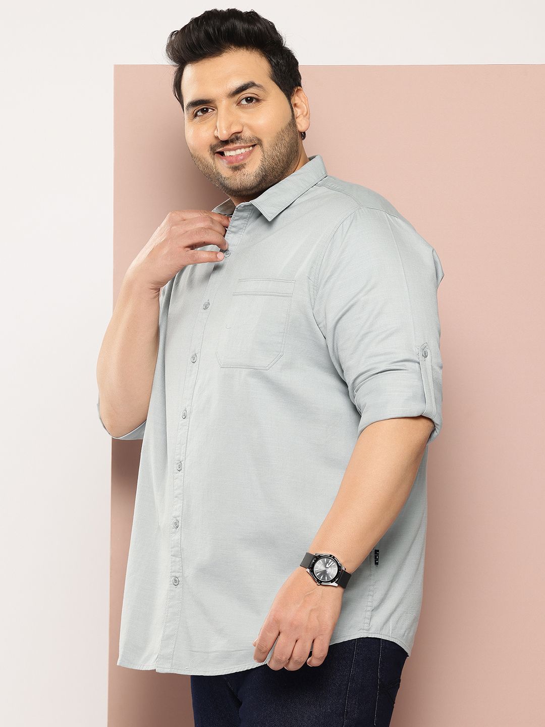 Thomas Scott Men Plus Size Premium Pure Cotton Casual Shirt