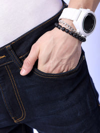 The Indian Garage Co Blue Men Mid-Rise Slim Fit Light Fade Stretchable Jeans