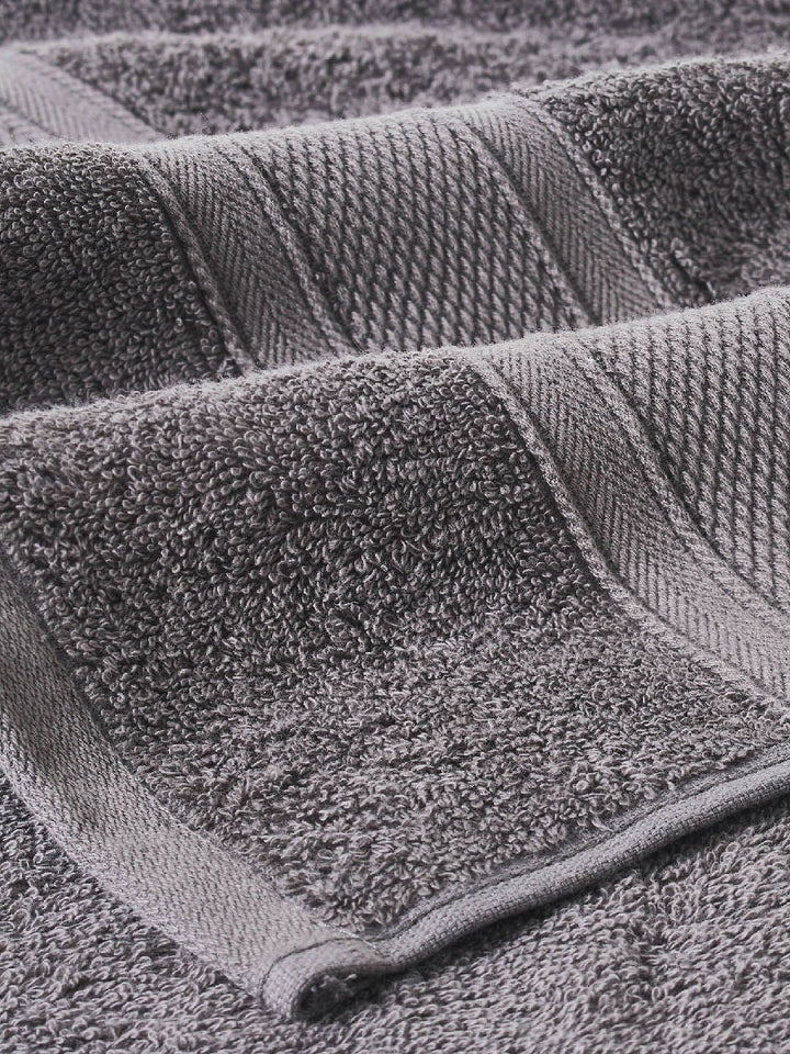 MYTRIDENT Charcoal Set of 4 Solid Cotton Hand Towel